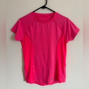 Bright pink under armor workout top